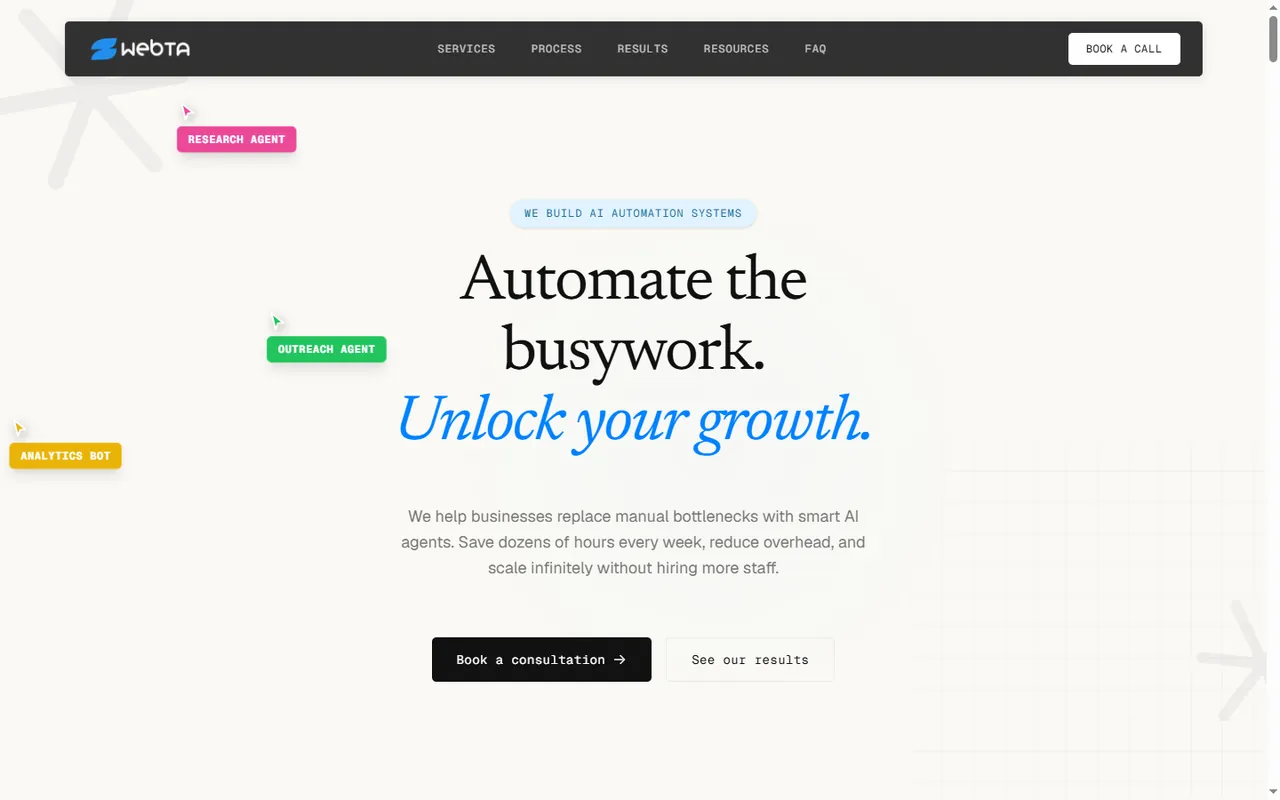The Webta website